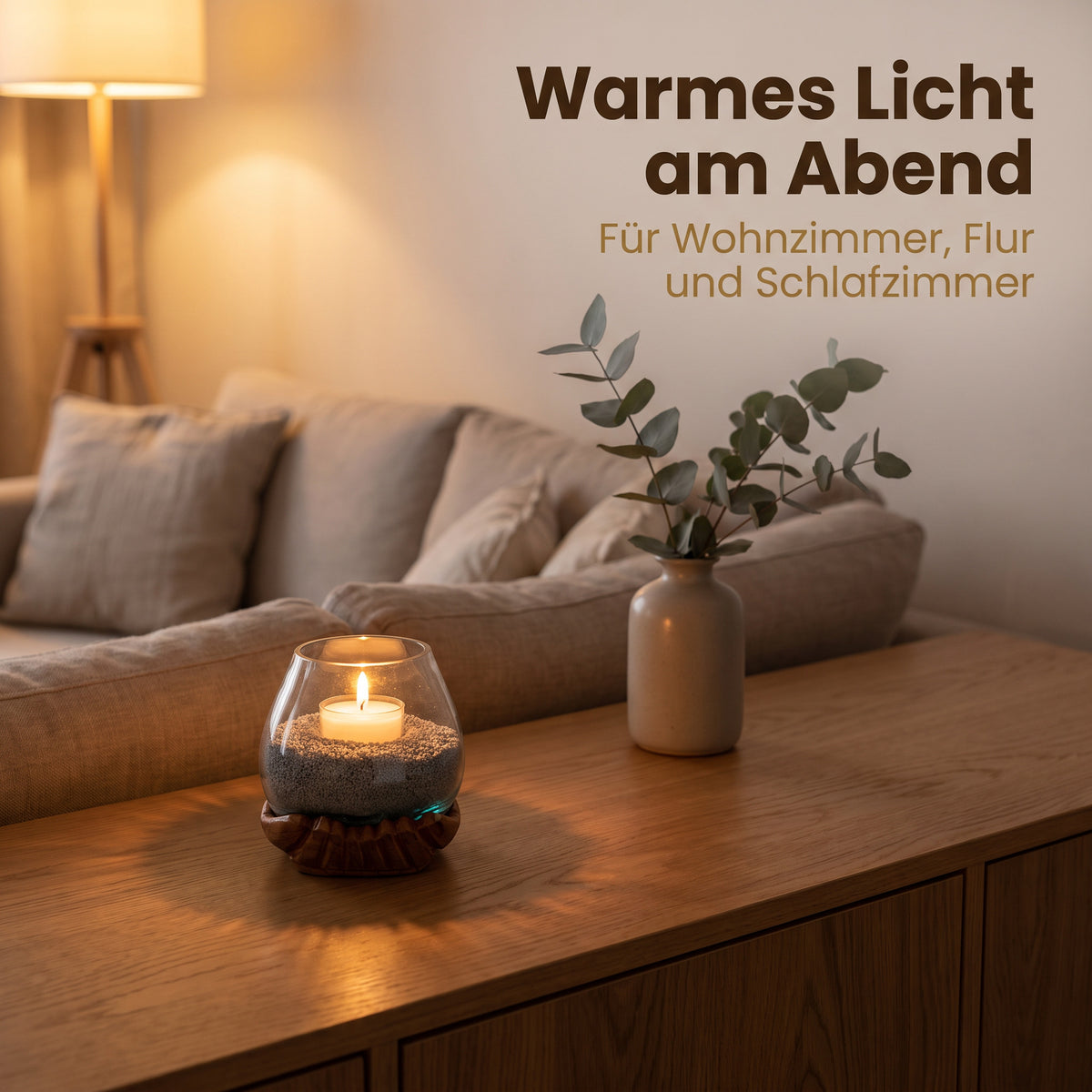 Schlüsselschale Holzhand mit Glasschale – Dekoschale Holz, Unikat