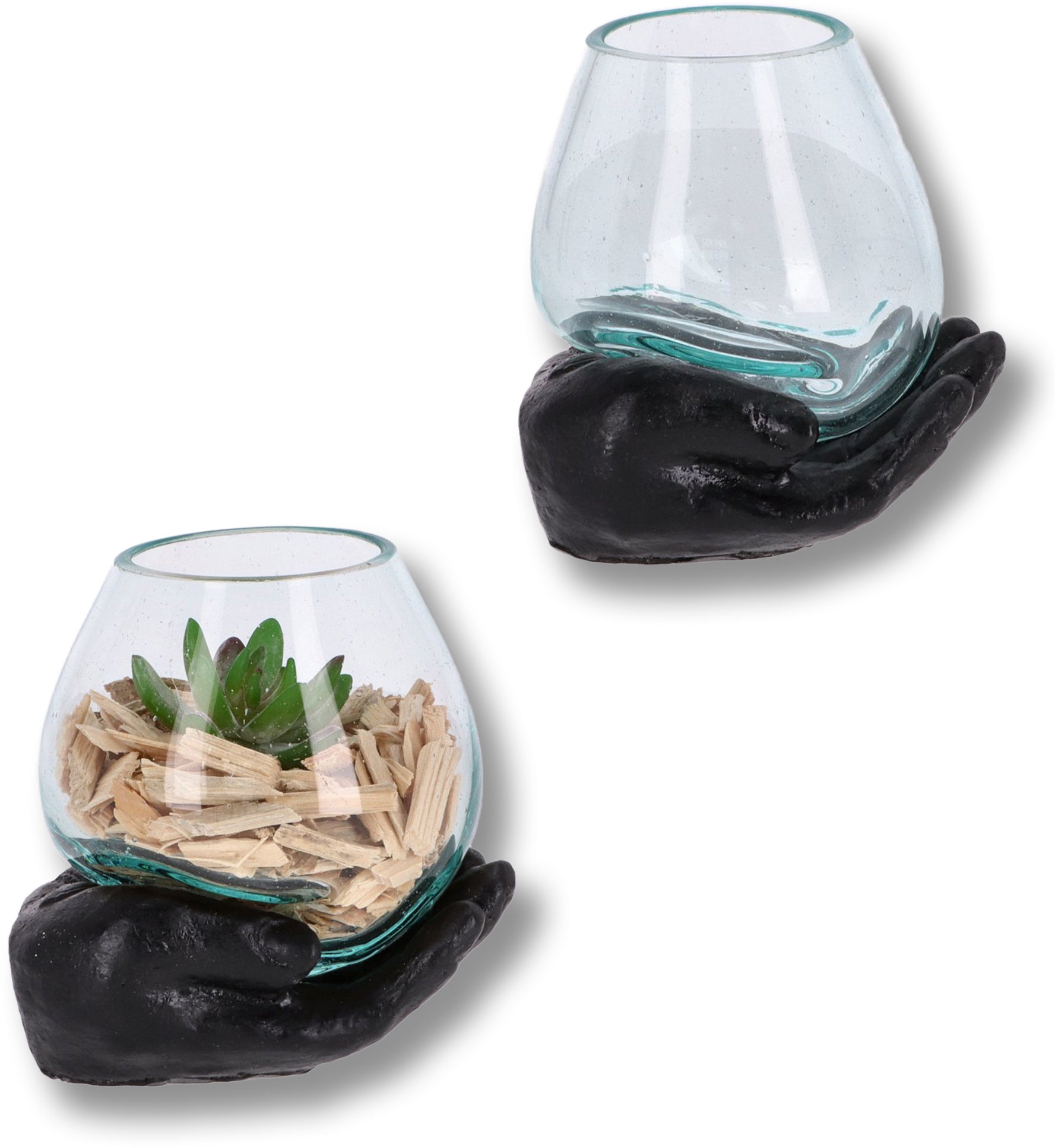 Handgefertigte Resin-Hand mit mundgeblasenem Glas – Spirituelle Deko, Teelichthalter & Meditationsobjekt (Kopie)