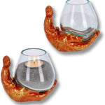 Handgefertigte Buddha-Hand mit mundgeblasenem Glas – Teelichthalter & Deko-Schale (Kopie)